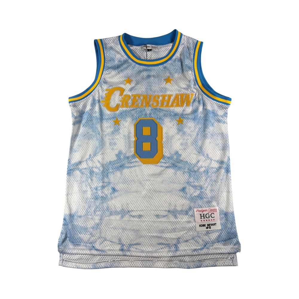 Headgear Classics Kobe Bryant #8 Crenshaw Jersey Blue Marble Tie Dye Medium
